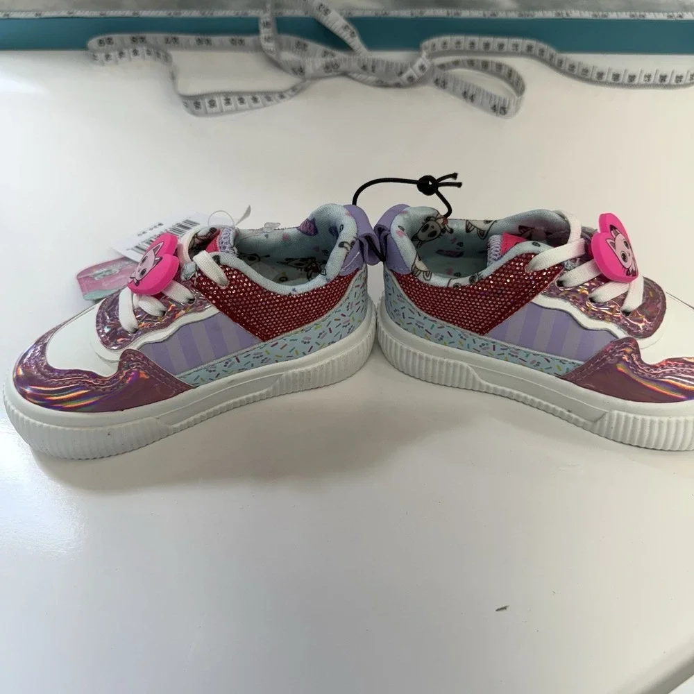 Girls Toddler Size 5 Gabbys Dollhouse Tennis Shoes NWT Sparkling Pink And White
